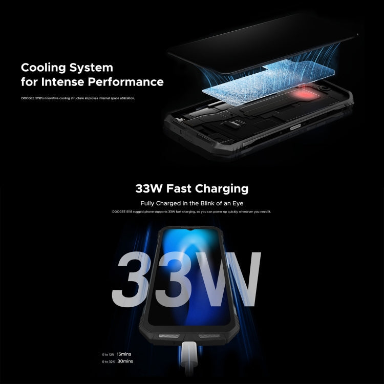 DOOGEE S118 Rugged Phone, 8GB+512GB, 6.58 inch Android 14 MediaTek Helio G99 Octa Core, Network: 4G, OTG, NFC(Black Red)