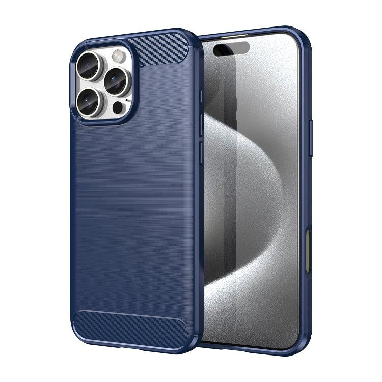 Brushed Texture Carbon Fiber TPU Phone Case, For iPhone 16