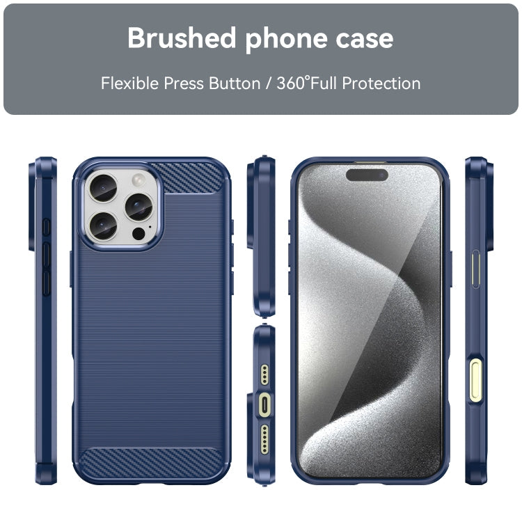 Brushed Texture Carbon Fiber TPU Phone Case, For iPhone 16