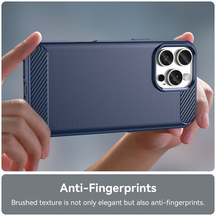 Brushed Texture Carbon Fiber TPU Phone Case, For iPhone 16