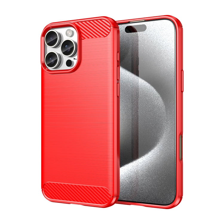 Brushed Texture Carbon Fiber TPU Phone Case, For iPhone 16