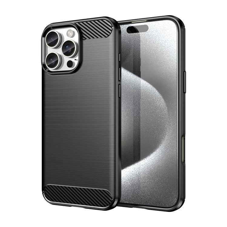 Brushed Texture Carbon Fiber TPU Phone Case, For iPhone 16