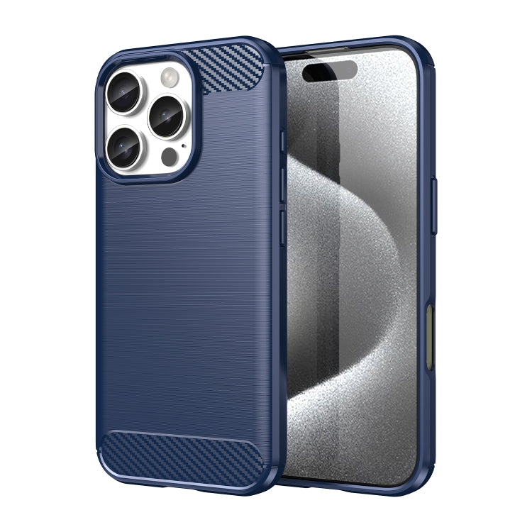 Brushed Texture Carbon Fiber TPU Phone Case, For iPhone 16