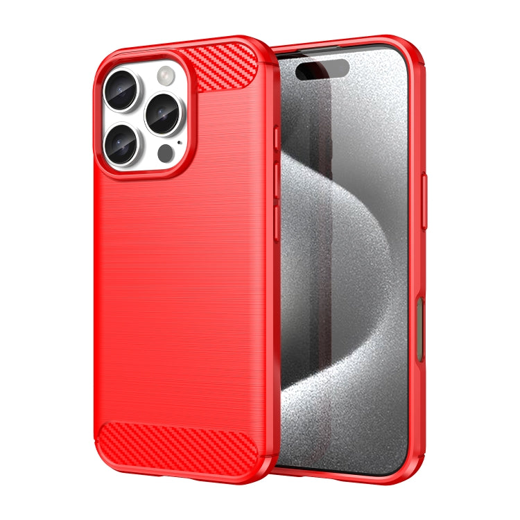 Brushed Texture Carbon Fiber TPU Phone Case, For iPhone 16
