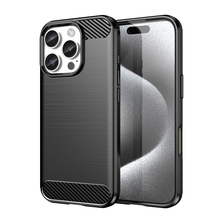 Brushed Texture Carbon Fiber TPU Phone Case, For iPhone 16