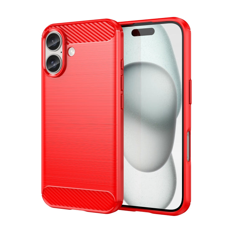 Brushed Texture Carbon Fiber TPU Phone Case, For iPhone 16