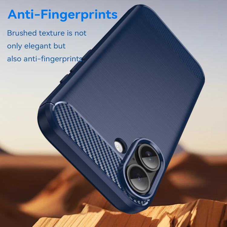 Brushed Texture Carbon Fiber TPU Phone Case, For iPhone 18 Pro / 17 Pro, For iPhone 18 Pro Max / 17 Pro Max, For iPhone 17e / 16e, For iPhone 17, For iPhone Air, For iPhone 16 Pro Max, For iPhone 16 Pro, For iPhone 16 Plus