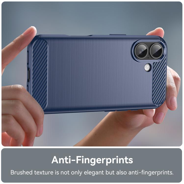 Brushed Texture Carbon Fiber TPU Phone Case, For iPhone 18 Pro / 17 Pro, For iPhone 18 Pro Max / 17 Pro Max, For iPhone 17e / 16e, For iPhone 17, For iPhone Air, For iPhone 16 Pro Max, For iPhone 16 Pro, For iPhone 16 Plus
