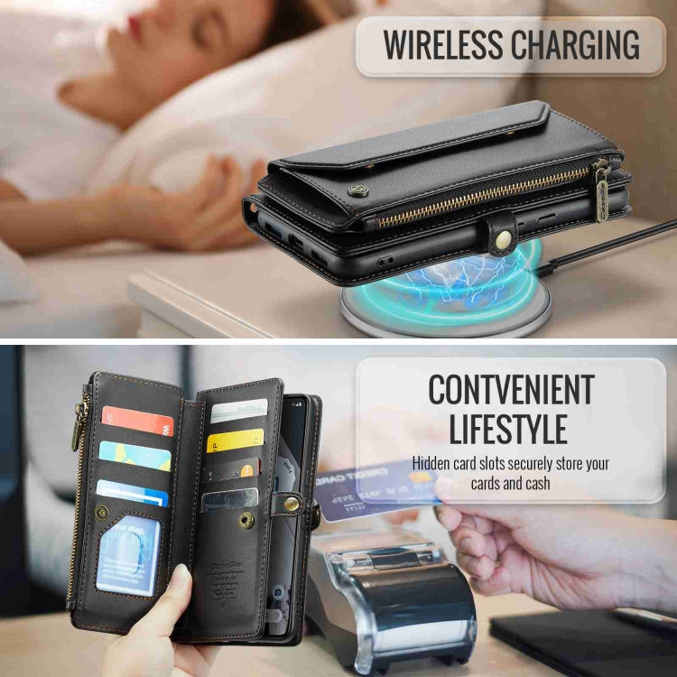 For Google Pixel 8 Pro CaseMe C36 Card Slots Zipper Wallet RFID Anti-theft Leather Phone Case(Black)