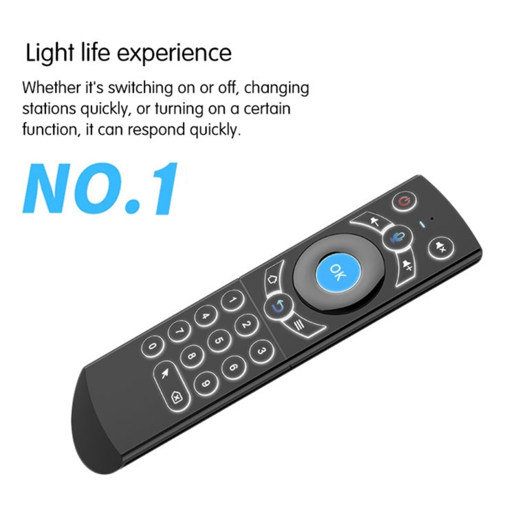 G21 2.4GHz Fly Air Mouse LED Backlight Wireless Keyboard Remote Control with Gyroscope for Android TV Box / PC, Support Intelligent Voice (Orange)