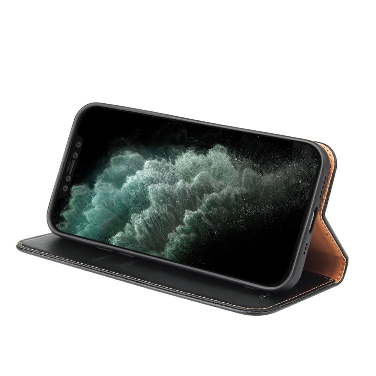 Fierre Shann PU Genuine Leather Texture Horizontal Flip Leather Case with Holder & Card Slots & Wallet, For iPhone 12 Pro Max, For iPhone 12 mini, For iPhone 12 / 12 Pro