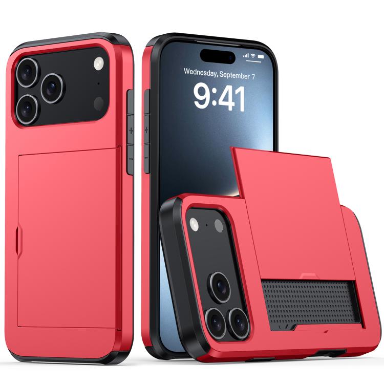 Shockproof Armor Phone Case with Card Slot, For iPhone 17 Pro Max, For iPhone 17 Pro