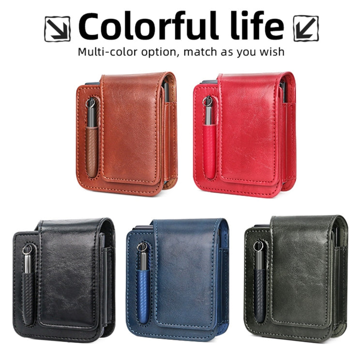 For Samsung Galaxy Z Flip 3 / 4 / 5 / 6 VIETAO Retro Thinking Series PU Shockproof Phone Bag, Without Pen(Black)