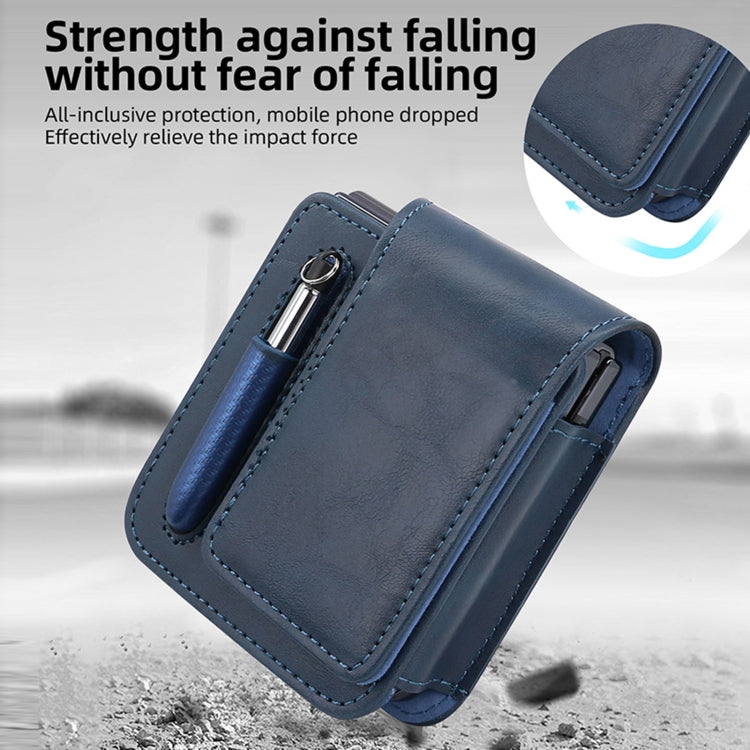 For Samsung Galaxy Z Flip 3 / 4 / 5 / 6 VIETAO Retro Thinking Series PU Shockproof Phone Bag, Without Pen(Black)