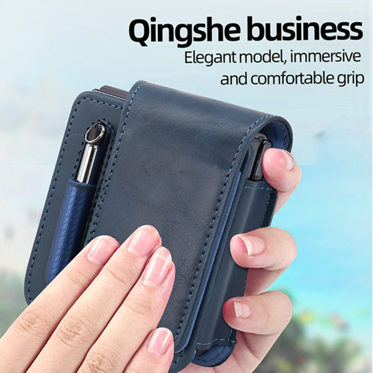 For Samsung Galaxy Z Flip 3 / 4 / 5 / 6 VIETAO Retro Thinking Series PU Shockproof Phone Bag, Without Pen(Black)