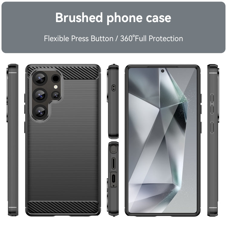 Carbon Fiber Brushed Texture TPU Phone Case, For Samsung Galaxy S24 FE 5G