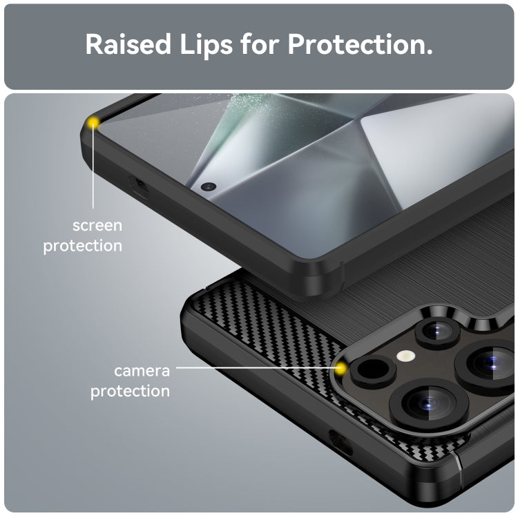 Carbon Fiber Brushed Texture TPU Phone Case, For Samsung Galaxy S24 FE 5G