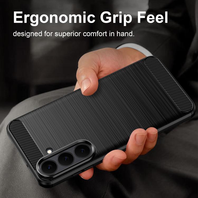 Carbon Fiber Brushed Texture TPU Phone Case, For Samsung Galaxy S26+ 5G, For Samsung Galaxy S26 Edge 5G, For Samsung Galaxy S26 Ultra 5G, For Samsung Galaxy S25 FE 5G, For Samsung Galaxy S25 Edge 5G, For Samsung Galaxy S25 5G, For Samsung Galaxy S25+ 5...