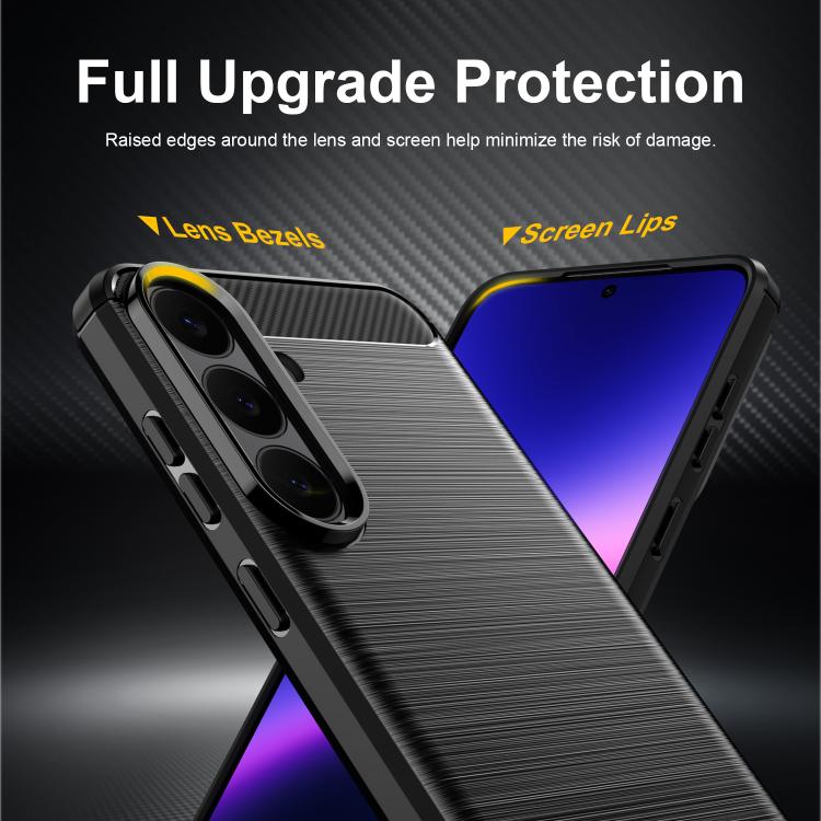 Carbon Fiber Brushed Texture TPU Phone Case, For Samsung Galaxy S26+ 5G, For Samsung Galaxy S26 Edge 5G, For Samsung Galaxy S26 Ultra 5G, For Samsung Galaxy S25 FE 5G, For Samsung Galaxy S25 Edge 5G, For Samsung Galaxy S25 5G, For Samsung Galaxy S25+ 5...