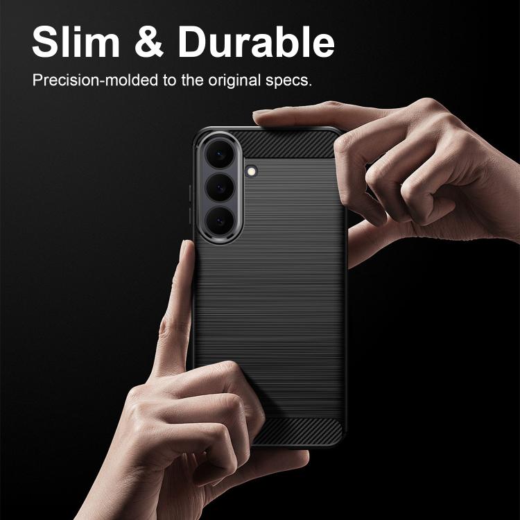 Carbon Fiber Brushed Texture TPU Phone Case, For Samsung Galaxy S26+ 5G, For Samsung Galaxy S26 Edge 5G, For Samsung Galaxy S26 Ultra 5G, For Samsung Galaxy S25 FE 5G, For Samsung Galaxy S25 Edge 5G, For Samsung Galaxy S25 5G, For Samsung Galaxy S25+ 5...