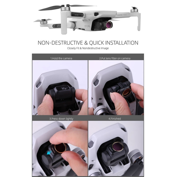 Sunnylife MM-FI9258 For DJI Mavic Mini / Mini 2 6 In 1 Drone MCUV+CPL+ND4+ND8+ND16+ND32 Lens Filter