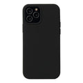For iPhone 12 / 12 Pro Solid Color Liquid Silicone Shockproof Protective Case(Black)
