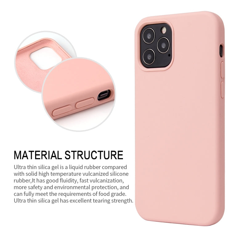 For iPhone 12 / 12 Pro Solid Color Liquid Silicone Shockproof Protective Case(Black)
