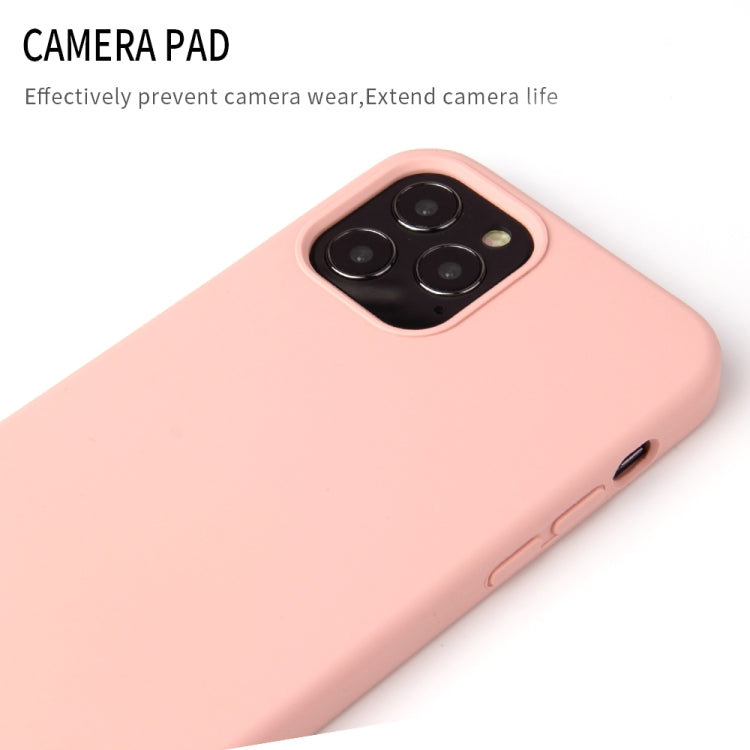 For iPhone 12 / 12 Pro Solid Color Liquid Silicone Shockproof Protective Case(Black)