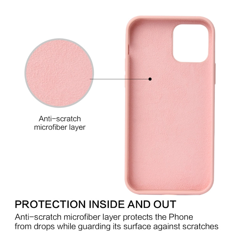 For iPhone 12 / 12 Pro Solid Color Liquid Silicone Shockproof Protective Case(Black)