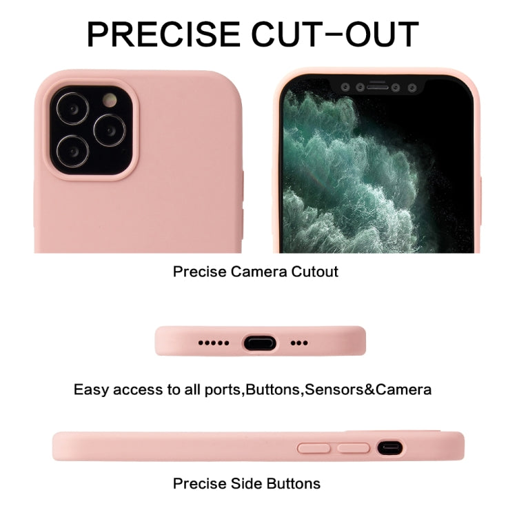 For iPhone 12 / 12 Pro Solid Color Liquid Silicone Shockproof Protective Case(Black)
