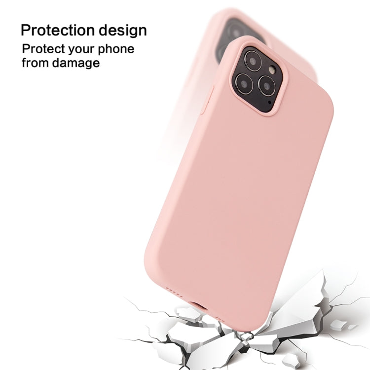 For iPhone 12 / 12 Pro Solid Color Liquid Silicone Shockproof Protective Case(Black)