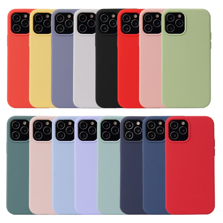 For iPhone 12 / 12 Pro Solid Color Liquid Silicone Shockproof Protective Case(Black)