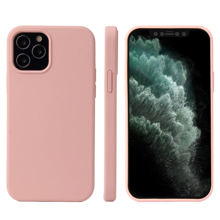 For iPhone 12 / 12 Pro Solid Color Liquid Silicone Shockproof Protective Case(Diamond Blue)