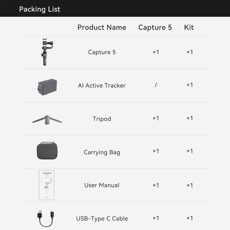 FUNSNAP Capture 5 Professional 3-Axis Handheld Gimbal Phone Live Stabilizer