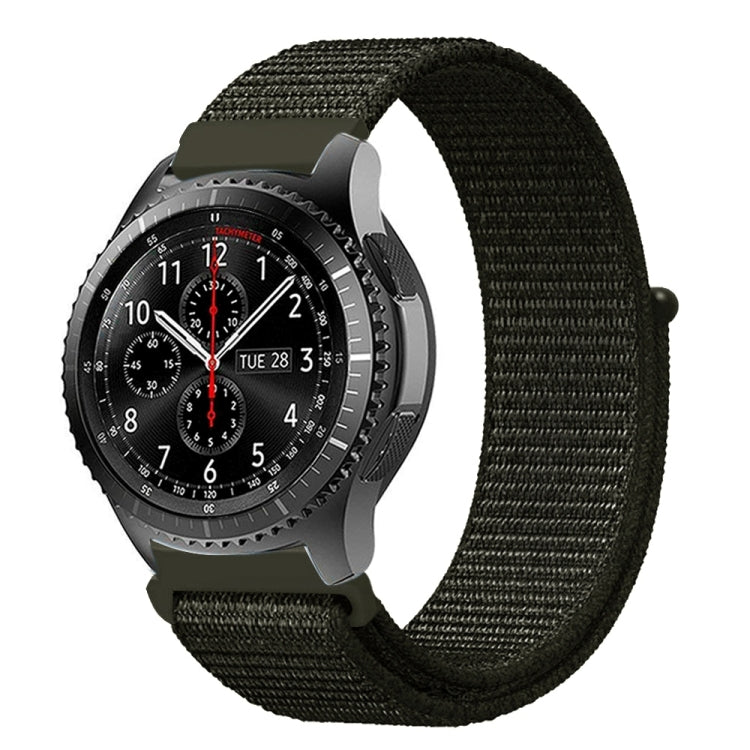For Samsung Galaxy Watch 46mm Nylon Braided Watch Band(ArmyGreen)