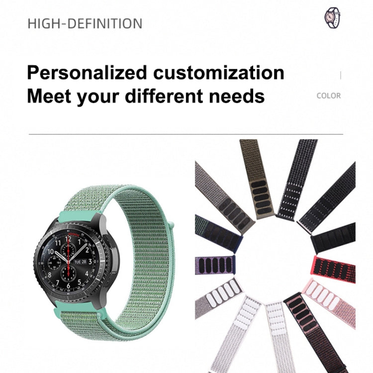 For Samsung Galaxy Watch 42mm Nylon Braided Watch Band(Dark Black)