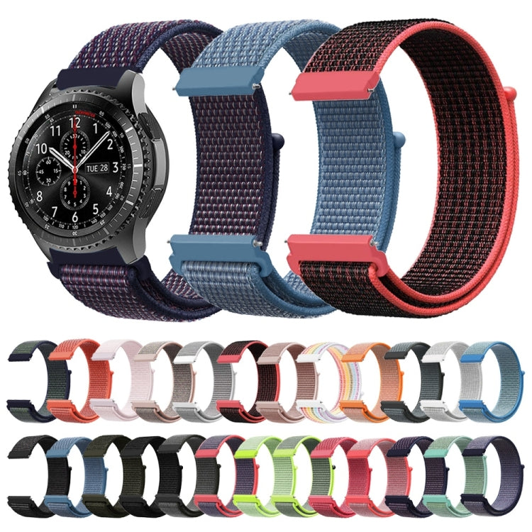 For Samsung Galaxy Watch 42mm Nylon Braided Watch Band(Dark Black)