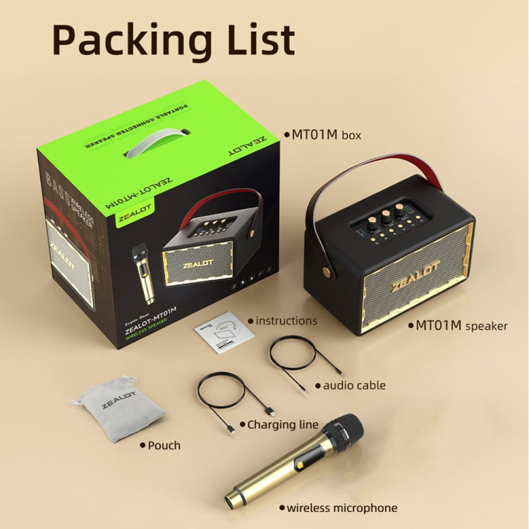 Zealot MT01M Retro Card Portable Wireless Bluetooth Speaker with Microphone