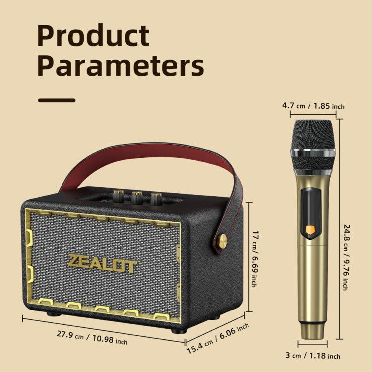 Zealot MT01M Retro Card Portable Wireless Bluetooth Speaker with Microphone