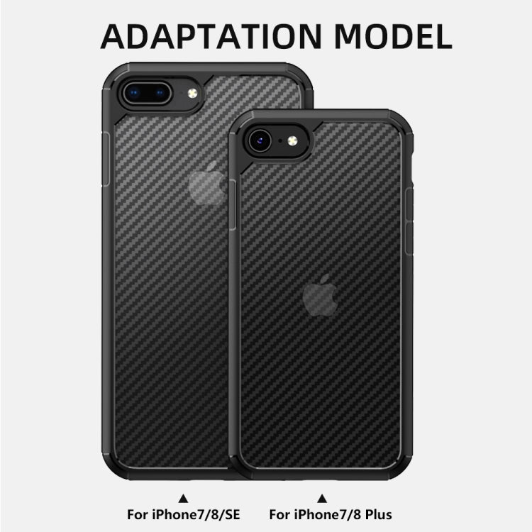 iPAKY Pioneer Series Carbon Fiber Texture Shockproof TPU + PC Case, For iPhone 8 Plus / 7 Plus, For iPhone 11 Pro, For iPhone 12 Pro Max