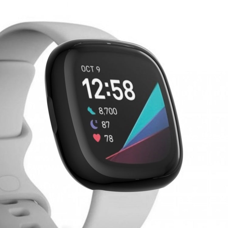 For Fitbit Versa 3 / Versa Sense Plating Full Package TPU Protective Case(Black)