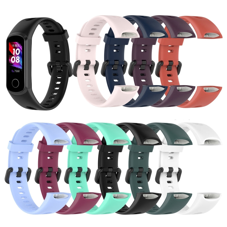 For Huawei Honor Band 5i / Band 4 Metal Buckle Silicone Watch Band, Size: Free Size(Black)