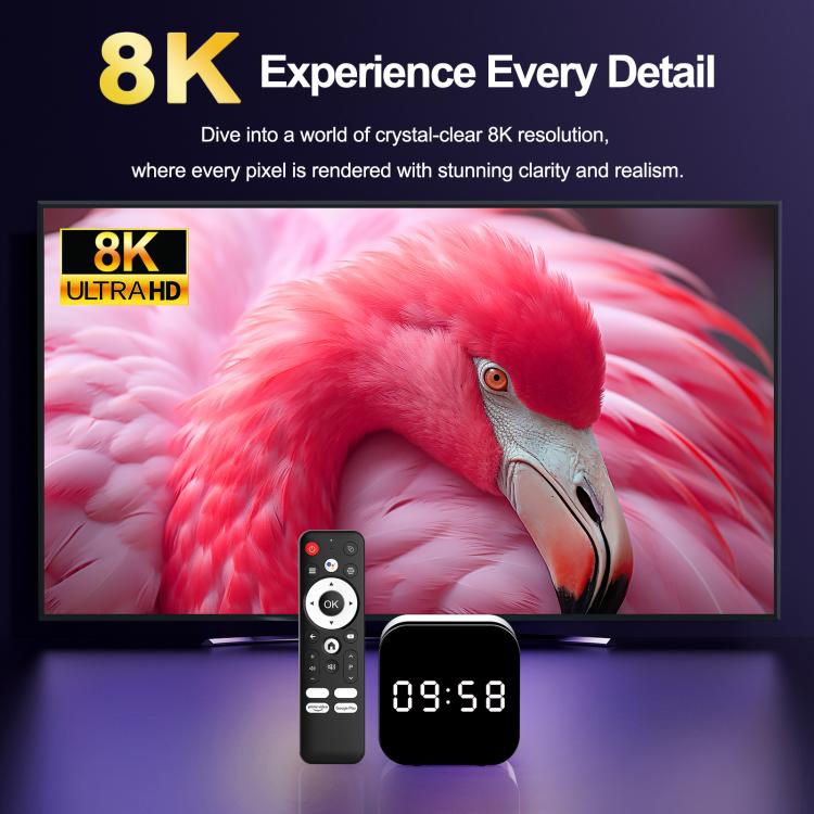 H96Max 8K UHD Android 14 Smart TV Box with Remote Control, Allwinner H728 Octa-Core, 2GB+16GB, 4GB+32GB