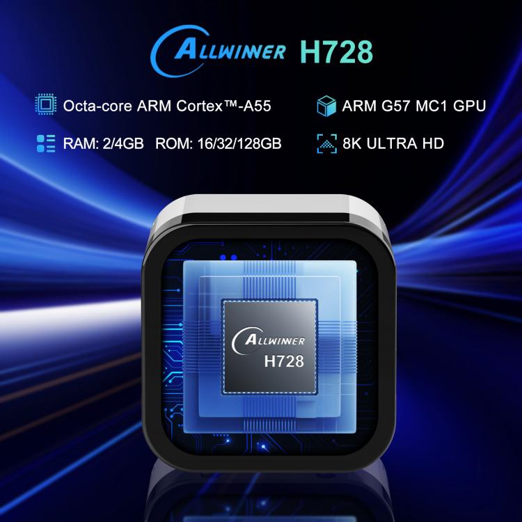 H96Max 8K UHD Android 14 Smart TV Box with Remote Control, Allwinner H728 Octa-Core, 2GB+16GB, 4GB+32GB