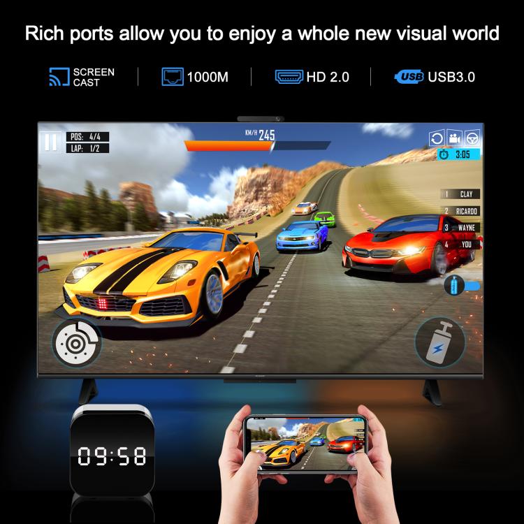 H96Max 8K UHD Android 14 Smart TV Box with Remote Control, Allwinner H728 Octa-Core, 2GB+16GB, 4GB+32GB