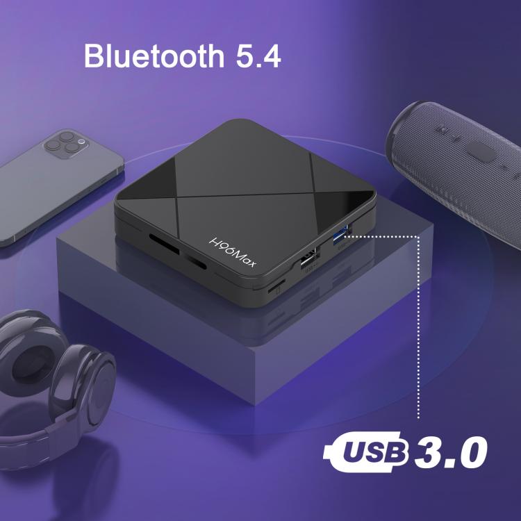 H96Max 4K UHD Android 14 Smart TV Box with Remote Control, RK3518 Quad-Core, 2GB+8GB, 2GB+16GB