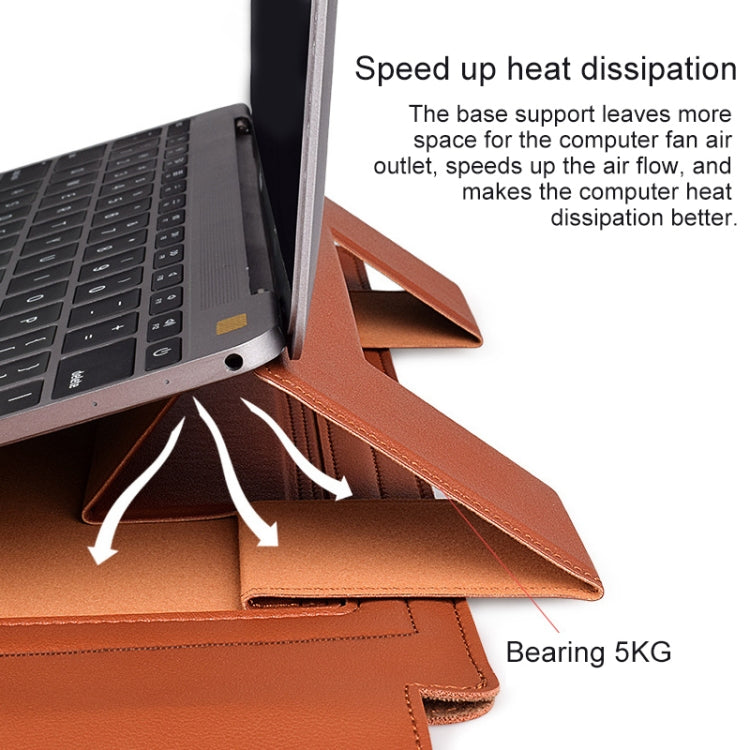 PU05 Sleeve Leather Case Carrying Bag with Small Storage Bag, for 13.3 inch Laptop, for 14.1 inch Laptop, for 15.4 inch Laptop