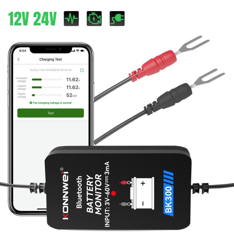 KONNWEI BK300 6V / 12V / 24V Car Bluetooth 5.0 Battery Monitor Diagnostic Tool, BK300