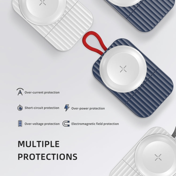 ROCK W26 Portable Magnetic Wireless Charger for Apple Watch Type-C Interface(Blue)
