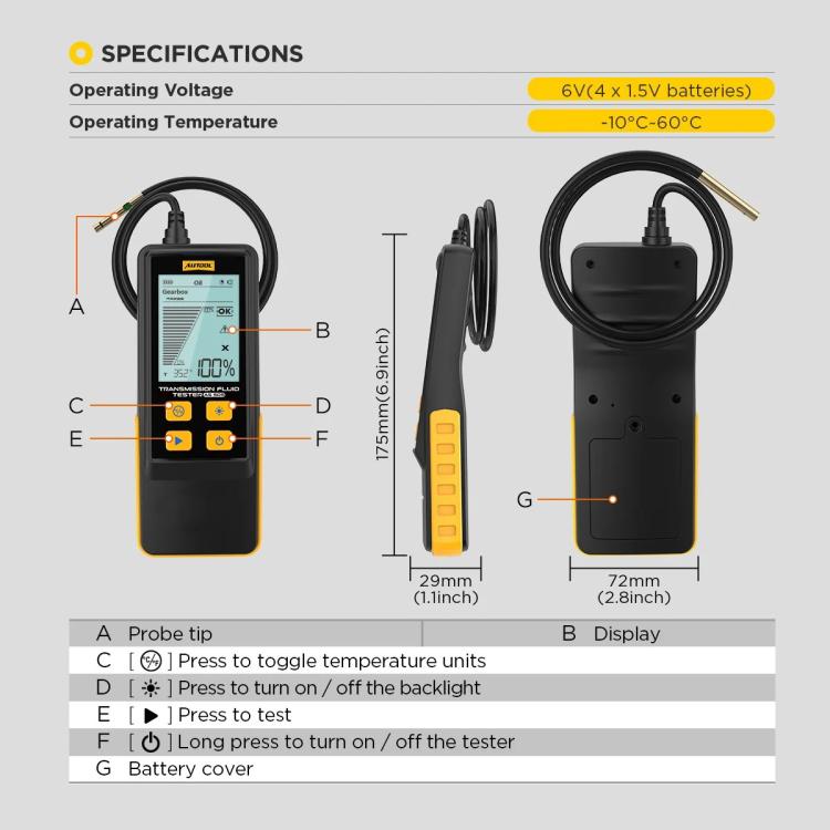 AUTOOL AS505 Car Gearbox Oil Test Detector Transmission Fluid Quality Diagnostic Tool, AS505